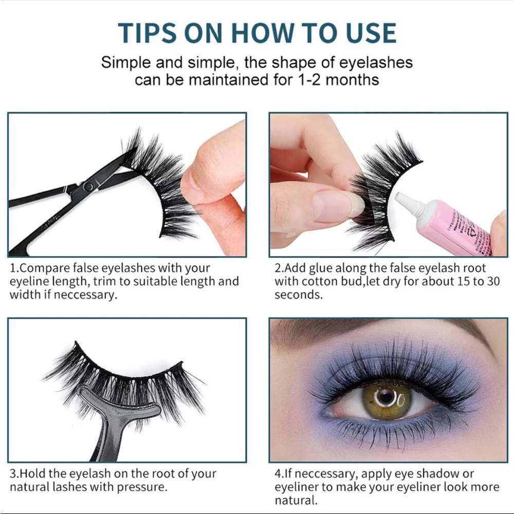 5 Pairs Pack Eyelash Natural Long Thick False Eyelashes - Picture 4 of 5